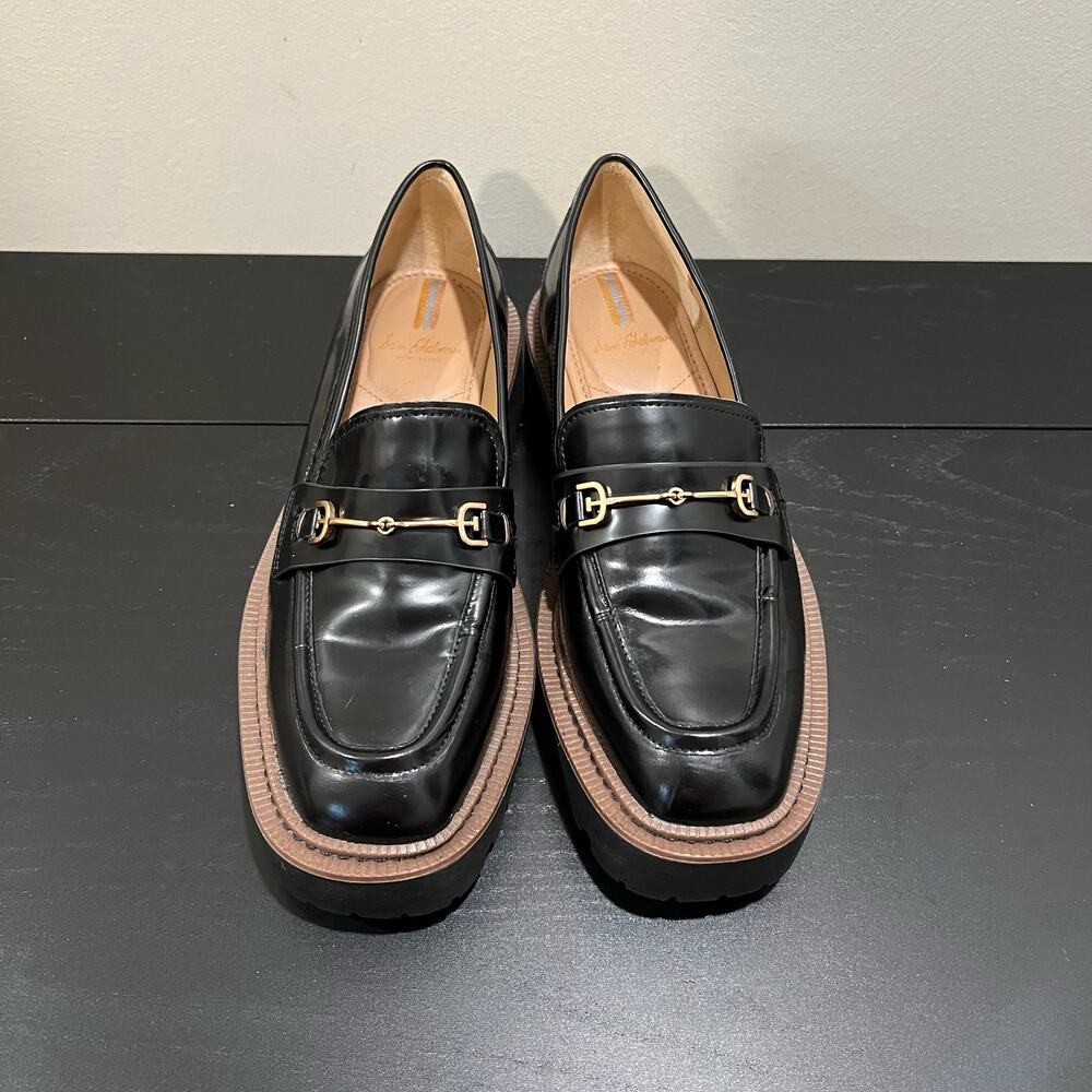 Sam Edelman Black Patent Lug Sole Loafers - Picture 7 of 13